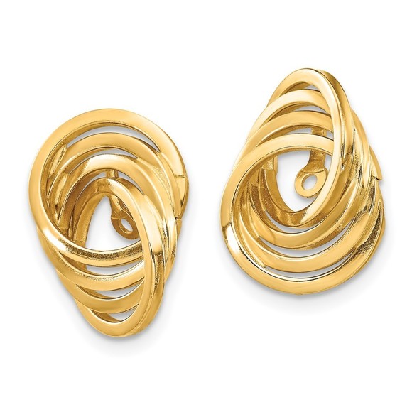 14k Polished Love Knot Earring Jackets - Picture 4 of 4